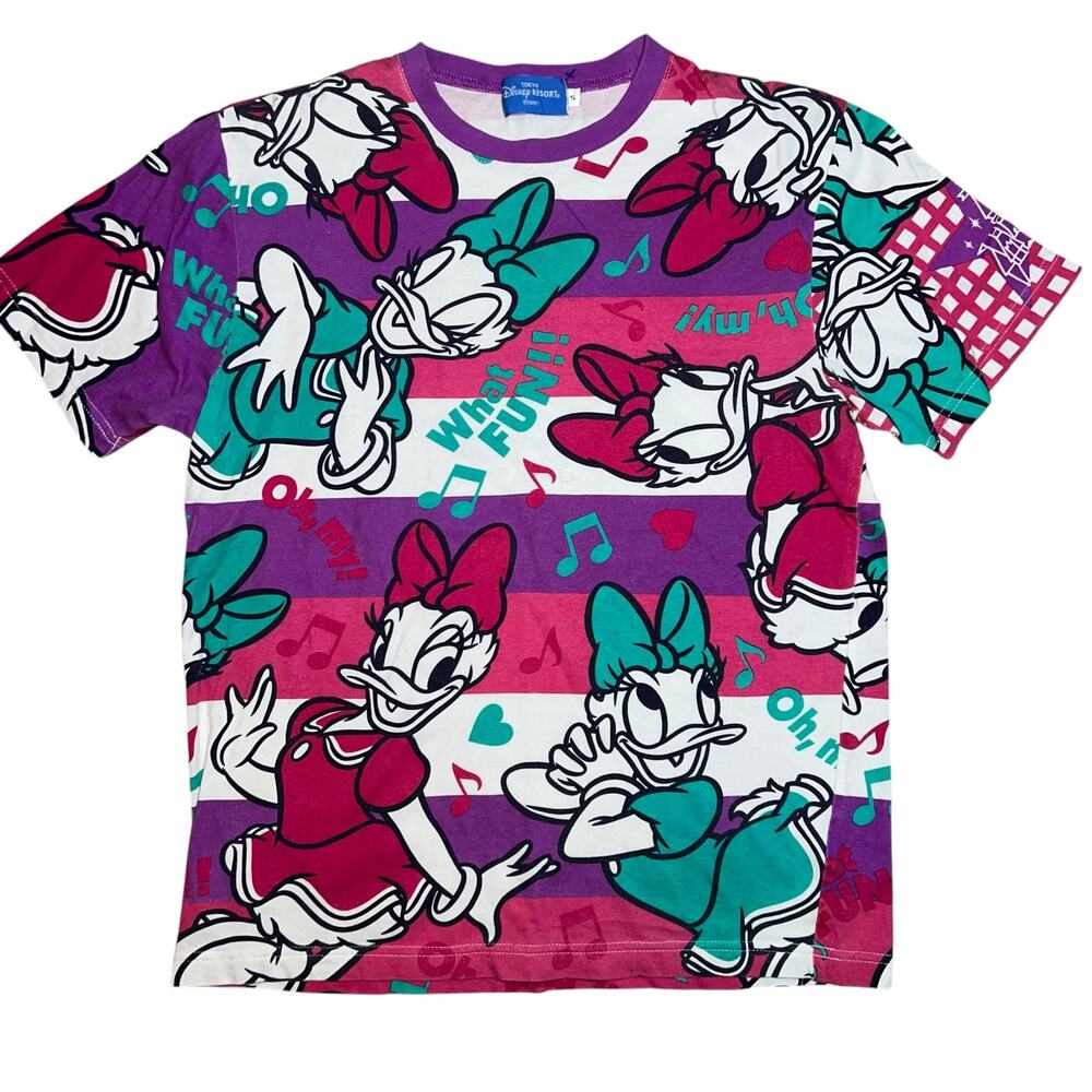 Disney Tokyo Daisy Duck purple all over print graphic t-shirt adult size small